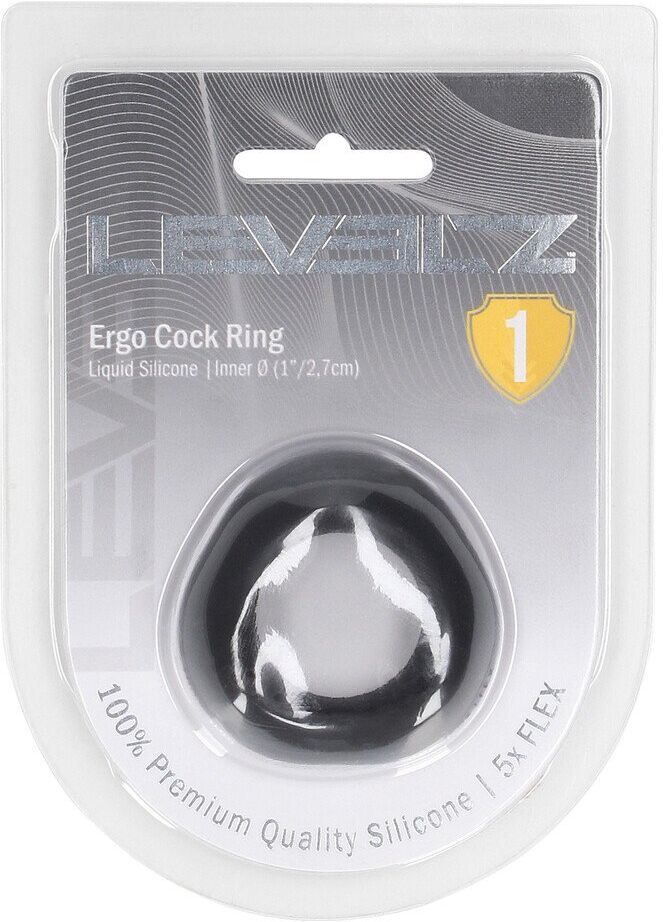Levelz Ergo Anneau Pénien en Silicone Liquide - Noir