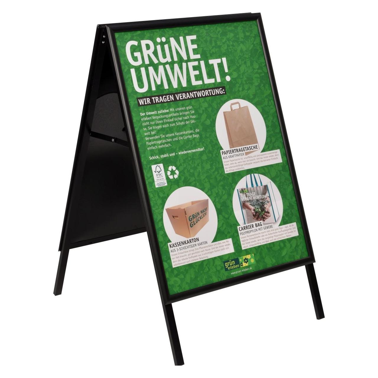 Update Displays Kundenstopper silber DIN B1 2 Fächer (UAB255HNB1X1000)