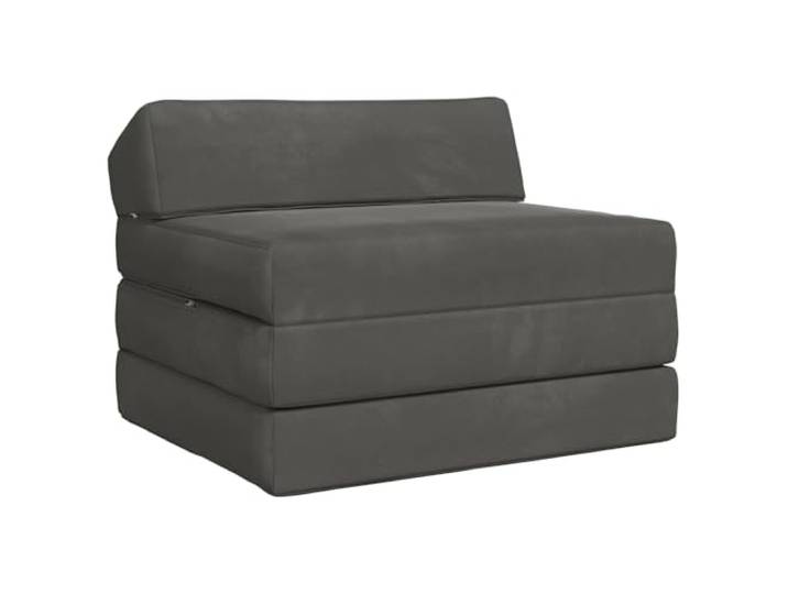 YUTAASU Klappsofa Bett Dunkelgrau 200 x 70 x 10 cm Samt 2-in-1 Sitzsofa, Schaumstofffüllung, abnehmbarer Bezug mit Reißverschluss, für Wohn- und Gästezimmer