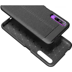 Screenguard Honor 9X Hülle Leather Design TPU Cover (Honor 9X), Smartphone Hülle, Schwarz