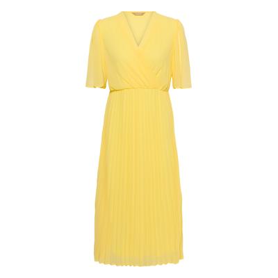 Midikleid CULTURE "Damen Casual CUUNI", Damen, Gr. L, N-Gr, gelb (pale banana), Obermaterial: 100% Polyester PES., Kleider Midikleid