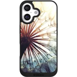 Nivocase Handyhülle für Apple iPhone 16 Hülle NIVOpure Case Schwarz Blumen Fotografie Pusteblume (Apple iPhone 16), Smartphone Hülle, Schwarz