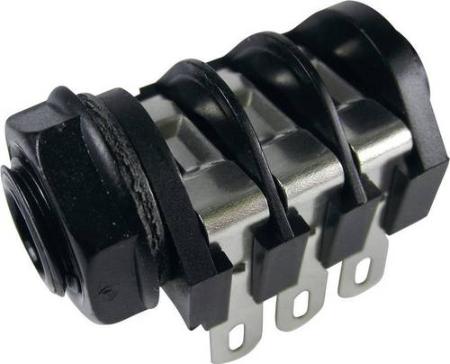 Cliff CL1220A Klinken-Steckverbinder 6.35mm Buchse, Einbau horizontal Polzahl: 3 Stereo Schwarz