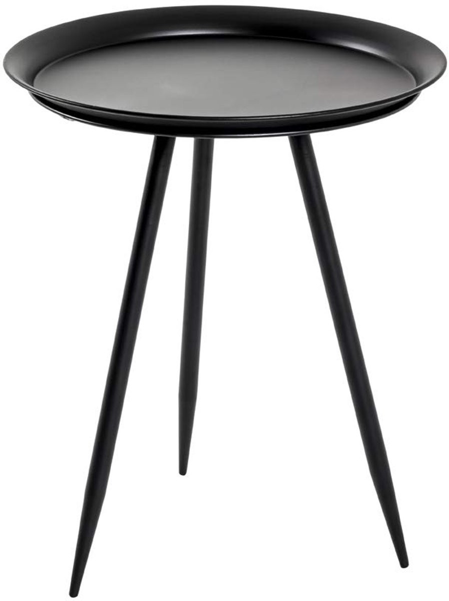Unyqoos Moderne zwarte metalen bijzettafel met ronde vorm