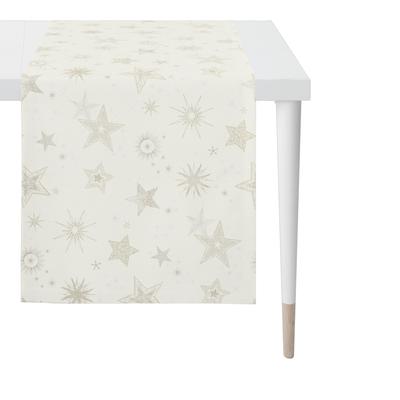 Tischläufer APELT "8150", beige (zartes natur, goldfarben), B:44cm L:140cm, Jacquard, Tischdecken, in verschiedenen Größen erhältlich