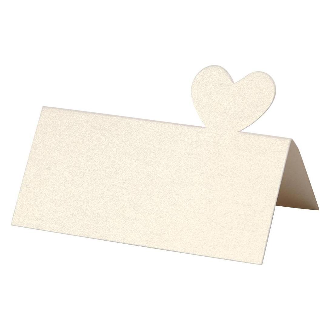 Creativ Company Tischkarte Herz 8 x 8.5 cm, 20 Stück, Naturweiss (20 Stk.) (23049)