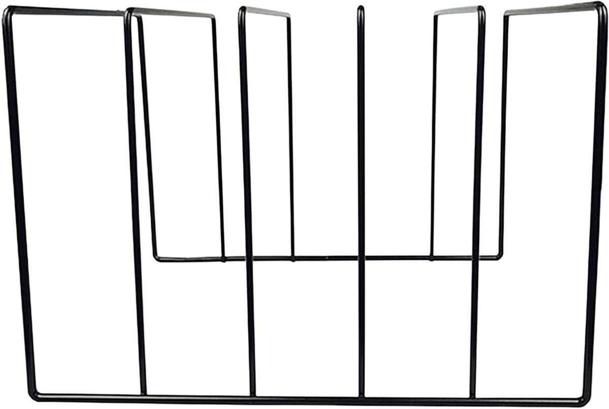 Zwart Metalen Platenrek voor Vinyl Opslag - 30 x 22 x 18 cm