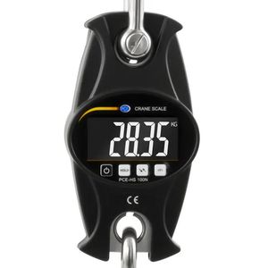PCE Hängewaage HS100N mit Tara-Funktion, Teilung 50 g, digital, LCD-Display, aus Metall, bis 100 kg