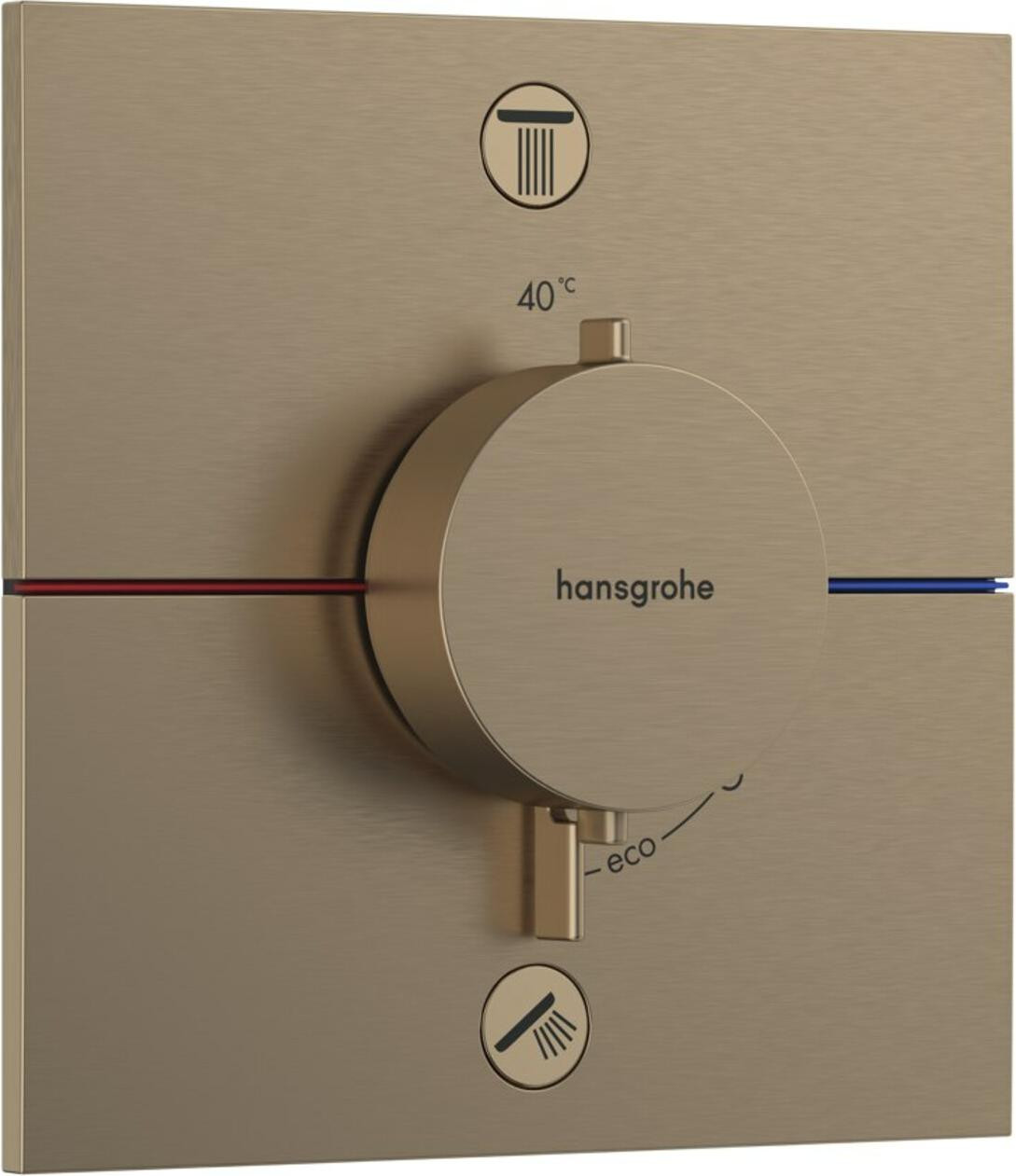 Hansgrohe ShowerSelect Comfort E thermostaat inbouw met safety stop, geborsteld brons