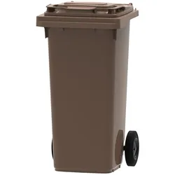 PROREGAL Premium 2-Rad-Mülltonne MGB | 120 Liter, HxBxT 97,4x47,9x55,5cm | HDPE-Kunststoff | Braun