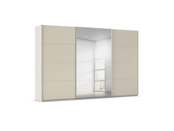Rauch Möbel KULMBACH, Schwebetürenschrank, Farbe Beige, Breite 360 cm Kleiderschrank mit Schwebetüren, Schiebetüren, 3-türig, mit Spiegel, Zubehör Basic, Schlafzimmer, Jugendzimmer, Garderobe