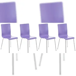 DELUKE 4er Set Besucherstuhl TUNIS - Holz Lila 43x47x87 cm | Besucherstühle Konferenzstuhl Wartezimmerstuhl Bürostühle Bürostuhl Konferenzraum Wartezimmer