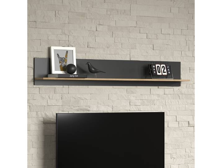 Étagère murale Panneau aggloméré, enduit Marron/Gris 167cm