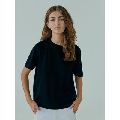 Kurzarmhemd NORR "NORR T-shirt Nelly tee", Damen, Gr. 34, schwarz, Obermaterial: 70% Baumwolle, 30% Polyester, Hemden