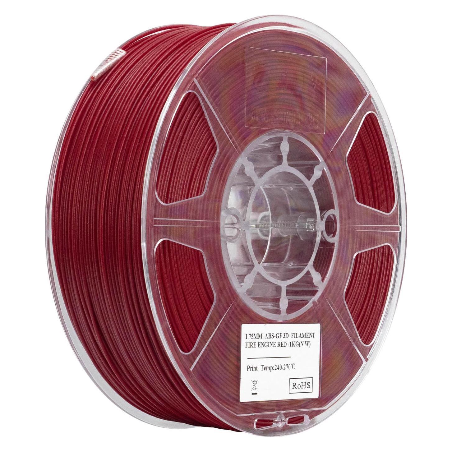eSUN eABS-GF Glasfaser Feuerwehr Rot Filament 1.75mm 1Kg (ABS, 1000 g, 1.75 mm) (EABS-GF-P175FR1)