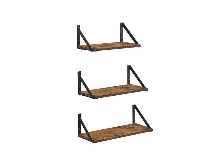 Hansiro Wandregal Banjul 3Er-Set, Braun, 35x12x15 cm, Wohnzimmer, Regale, Wandregale