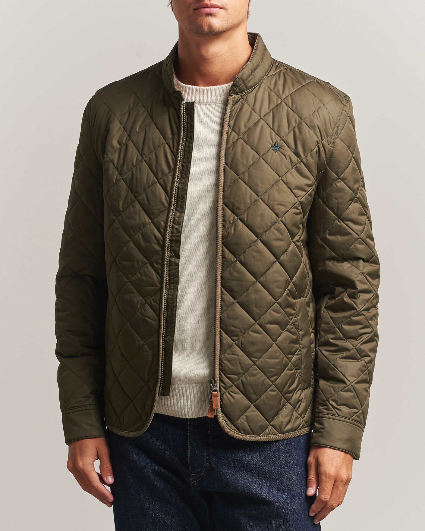 Morris Teddy Quilted Jacket Olive men M Grøn