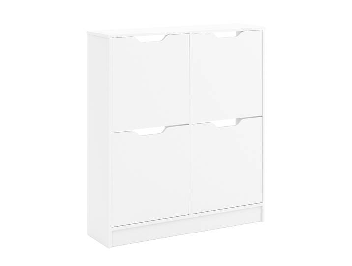 Schuhschrank SENA 4 Kippfächer 90 x 100 cm weiss