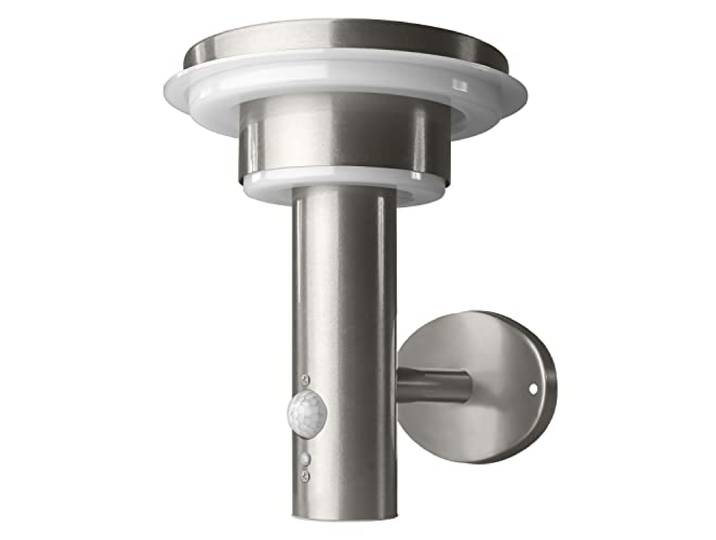 LEDVANCE Wandleuchte für Aussenanwendung ENDURA STYLE Solar Sensor WALL Double Circle warmweiss 6W Edelstahl mit Bewegungs- & Tageslichtsensor