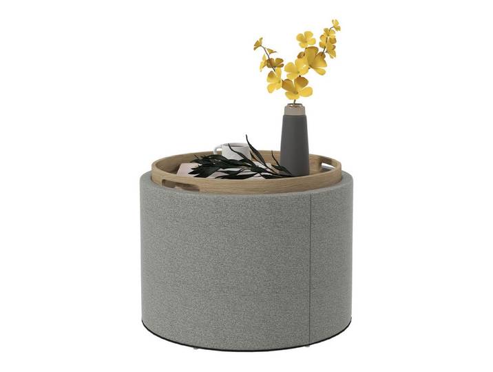 FELIXLEO Sitzhocker Hocker Polsterhocker, Leinen, Stauraum, Wendedeckel, 56x56x42cm