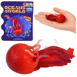 Quallen-Gummifigur, dehnbar, realistisches Meerestier, 9 cm