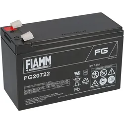 FIAMM FG20722 Standard AGM Bleiakku 12V 7,2Ah T2 / Faston 6,3 mm