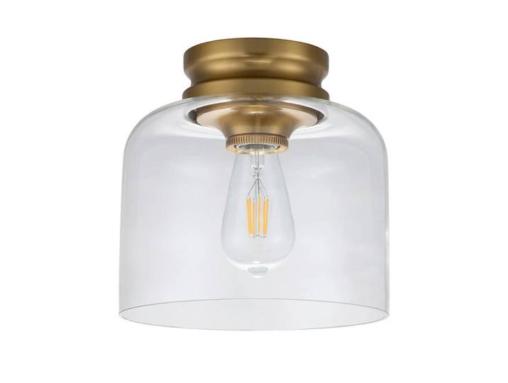 Elstead Lighting Deckenleuchte, Messingfarben, Metall, Glas, 22.5 cm, RoHS, Lampen & Leuchten, Innenbeleuchtung, Deckenlampe, Deckenlampen