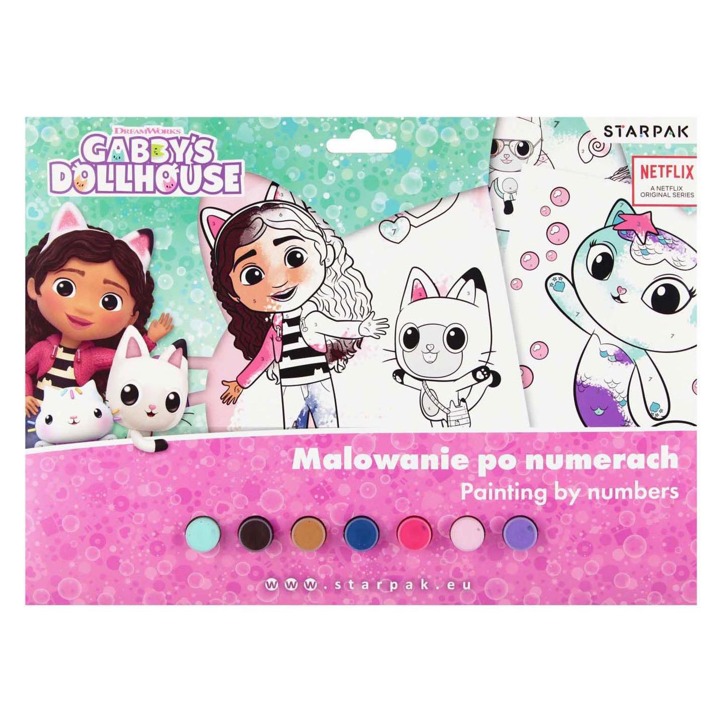 Starpak Gabby's Dollhouse - Malen nach Zahlen - inkl. 7 Farbtöne und Pinsel (52492249)