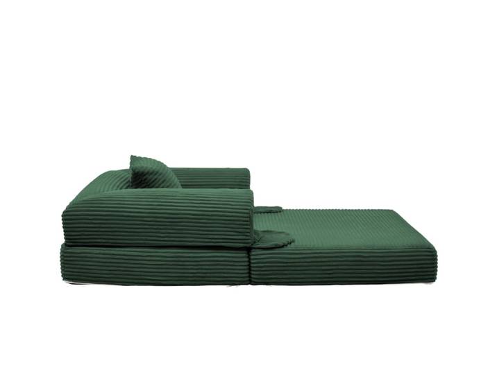 Fauteuil convertible vert avec coussin assorti