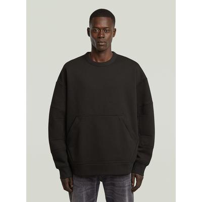 Longpullover G-STAR "Constructed Loose Sweatshirt", Herren, Gr. XS, schwarz (dk schwarz), Obermaterial: 58% Baumwolle, 42% Polyester, Pullover Longpullover