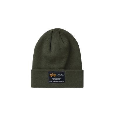 Skimütze ALPHA INDUSTRIES "Crew Beanie", Damen, Gr. onesize, grün (dunkelgrün), Obermaterial: 100% Polyacryl, Mützen