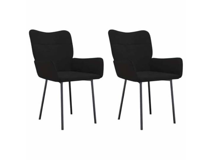 KDVXBCQJH Esszimmerstühle 2er Set Schwarz Samt Polsterstuhl mit Armlehne Ergonomische Polstersessel aus weichem Samt mit robustem Metallrahmen für Esszimmer und Wohnzimmer.