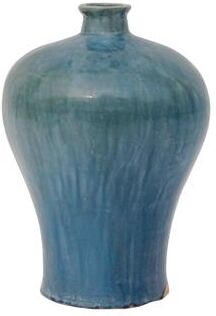 Artissance Ceramic Plum Vase, 12 Inch Tall, Vintage Blue (Size & Finish Vary) - size