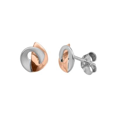 Paar Ohrstecker FIRETTI "Schmuck Geschenk Silber 925 Ohrschmuck Ohrringe bicolor", rosa (silberfarben, roségoldfarben), Ohrringe, Damen, Silber 925 (Sterlingsilber)