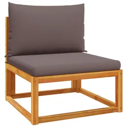 vidaXL Gartensofa ohne Armlehnen mit Kissen Holz Akazie & Seil