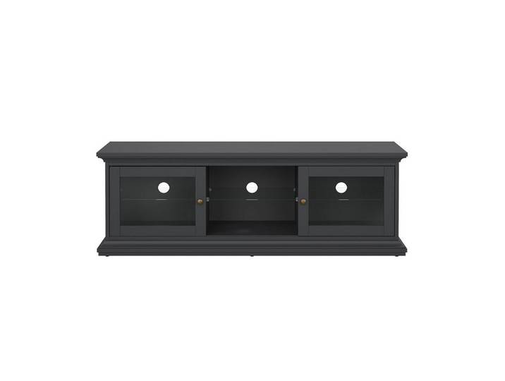 ebuy24 TV-Bank Venedig TV Tisch 2 Glastüren und 1 Glasboden matt