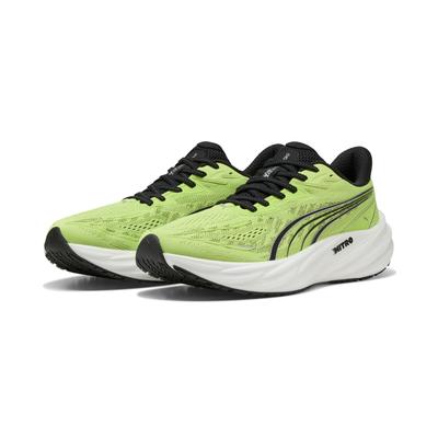 Laufschuh PUMA "VELOCITY NITRO 5", Herren, Gr. 47, Textil, grün (sunny lime, moody gray), Schuhe Laufschuh, reaktionsfreudige NITROFOAM™ Dämpfung für jedes Tempo und Distanz