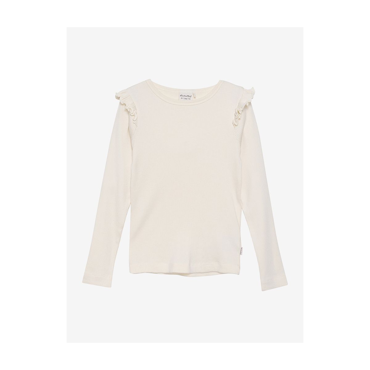 Minymo T-shirt LS Rib seedpearl (242) 128 6174-242-128