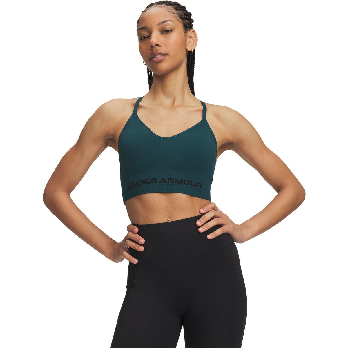 Under Armour Vanish Seamless Low Bra green black (919) L 1384417-919-LG