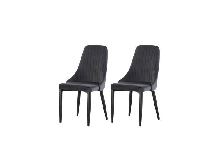 Mid.you Stuhl-Set Claudia, Anthrazit, konisch, rund, 44x88x58 cm, Oeko-Tex® Standard 100, FSC 100%, Esszimmer, Stühle, Esszimmerstühle, Esszimmerstühle-Set
