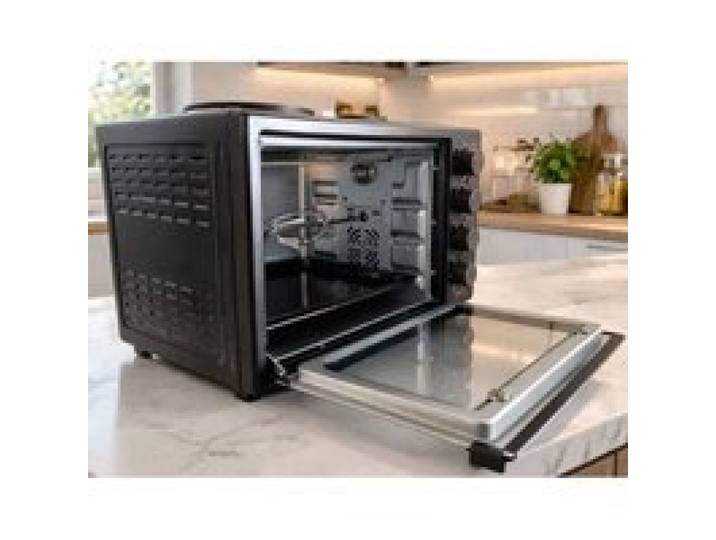 Mini four électrique noir 30 L - Kalorik - 3300 W - Chaleur tournante - Tournebroche rotatif - 2 brûleurs - 100 à 230 °C