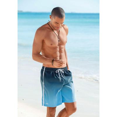Badeshorts BUFFALO, Herren, Gr. L (52), N-Gr, blau (marine, blau), Microfaser, Microfaser, Polyester, Farbverlauf, bedruckt, Badehosen Badeshorts, mit Farbverlauf