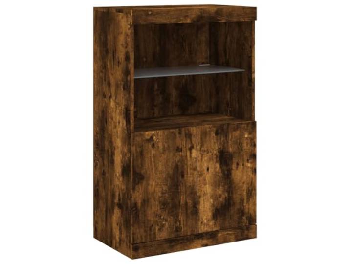 vidaXL Sideboard mit LED-Leuchten Räuchereiche 60,5x37x100 cm