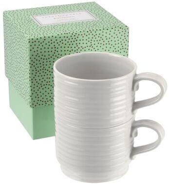 Portmeirion Sophie Conran White Stacking Cups Set of 2 - 12 oz