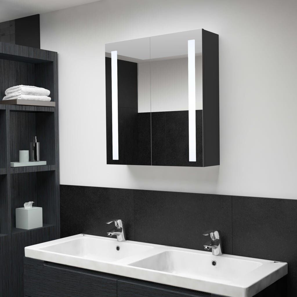 Metro Kamps Surface Framed Mirrored Bathroom Cabinets with Mirror and 3 Anthracite 60mm H
