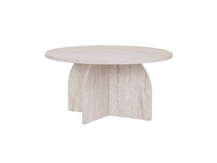 Calicosy Beistelltisch mit rundem Tischplatte 80/40/80 cm, Beige, Holzwerkstoff, 80x40x80 cm, Wohnzimmer, Wohnzimmertische, Couchtische