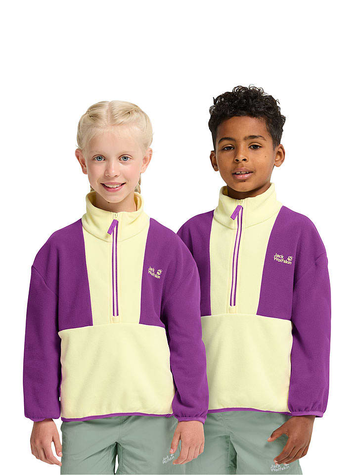 Jack Wolfskin Fleecepullover "Taunus" in Lila/ Creme - 176