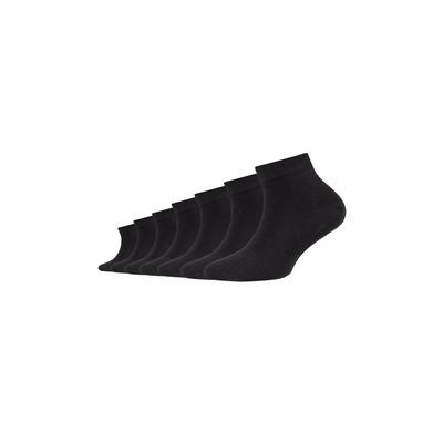 Kurzsocken CAMANO "7er Pack", Mädchen, Gr. 35-38, schwarz, 75% Baumwolle, 24% Polyamid, 1% Elasthan, uni, Socken