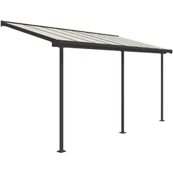 Palram-Canopia Aluminium Terrassenüberdachung mit Doppelstegplatten "Sierra",anthrazit,230 x 447 cm