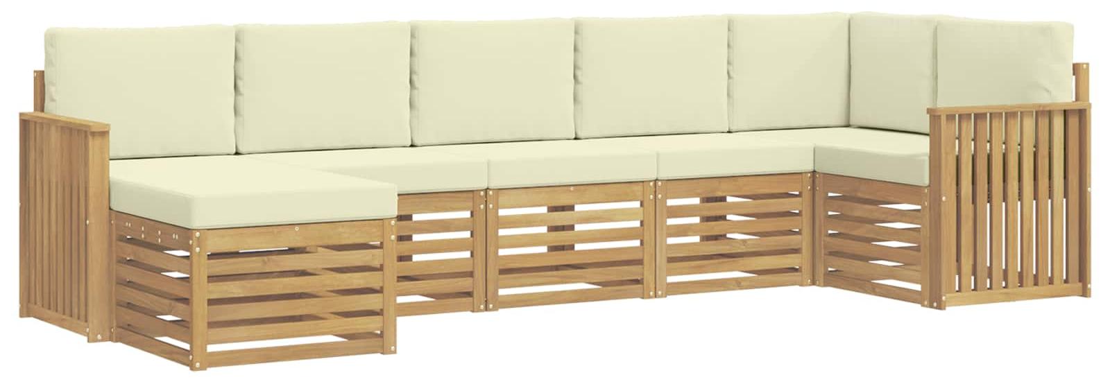 Garnitur aus 7 Outdoor-Sofas, weiß und cremefarben